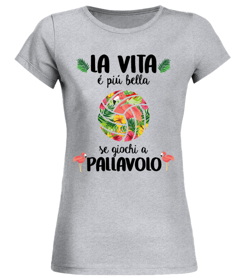 T-shirt Donna Love Volley Pallavolo – Cotone 100%, Girocollo, Taglio Femminile