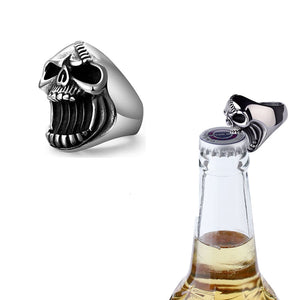 "SkullBeer" - anello teschio stappa bottiglie - IN ESCLUSIVA