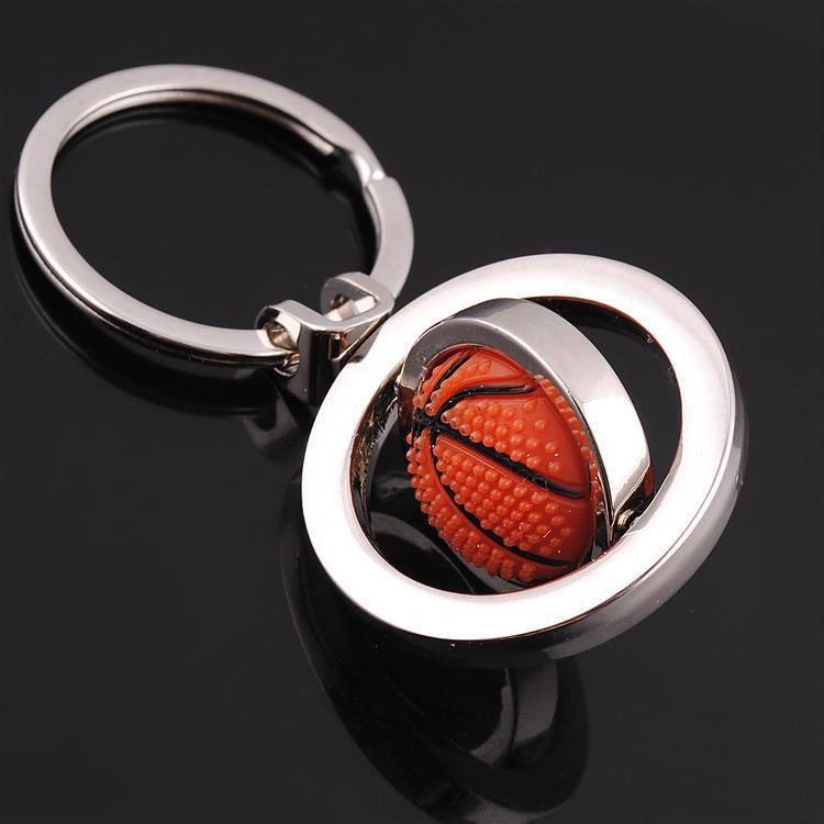 Portachiavi Basket Rotante Argento - Ciondolo Pallacanestro Creativo Con Logo | Idea Regalo Originale - Foto 2