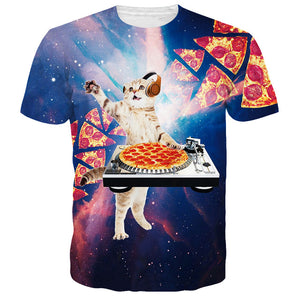 "DjCat" - maglietta gatto dj con pizza - IN ESCLUSIVA